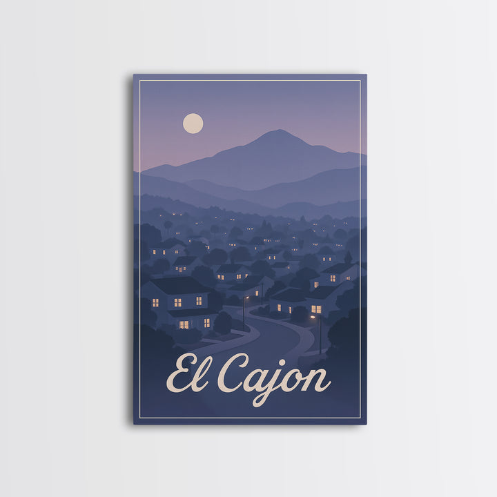 El Cajon Travel Poster, Canvas Print, Classic Travel Poster Art, El Cajon Wall Art, Gift For Travelers, Travel Wall Decor, Travel Art Print
