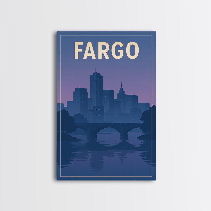 Fargo North Dakota Travel Poster, Canvas Print, Classic Travel Poster Art, Fargo Travel Art, Travel Art Print, Wall Art, Wall Art