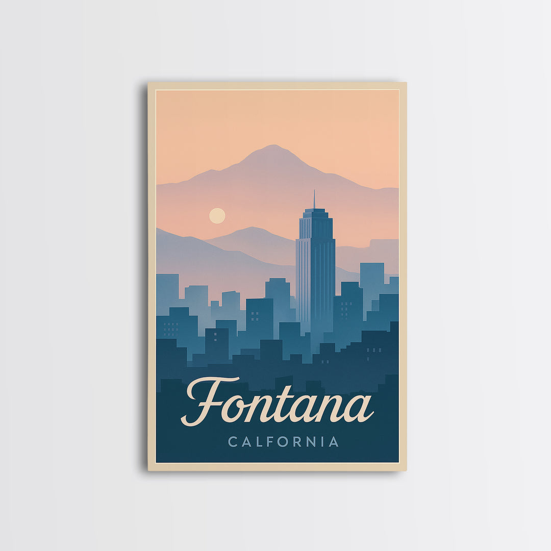 Fontana Travel Poster, Canvas Print, Mid Century City Wall Art, Fontana Poster Print, Gift For Travelers, Retro Travel Print, Wall Art