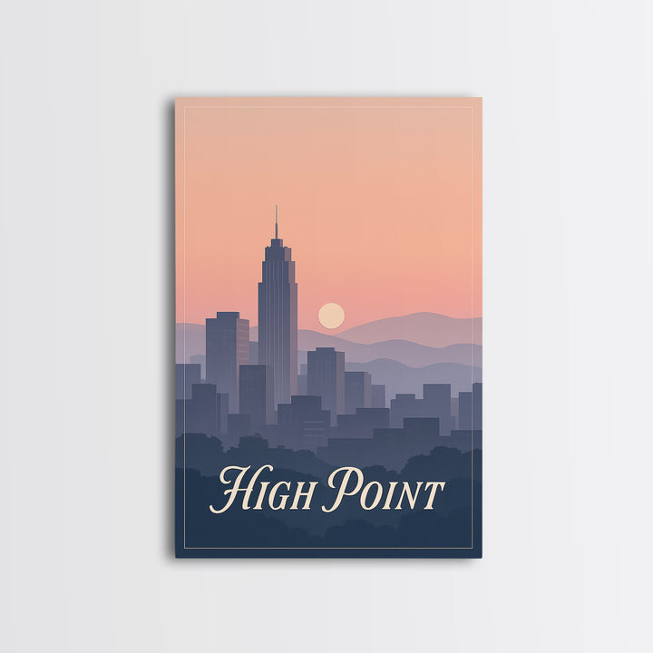 High Point Travel Poster, Canvas Print, Vintage Travel Poster Art, High Point City Art, Retro Travel Print, City Travel Prints