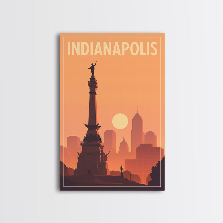 Indianapolis Indiana Travel Poster, Canvas Print, Classic Travel Poster Art, Indianapolis Travel Art, Vintage Travel Art, Travel Wall Art