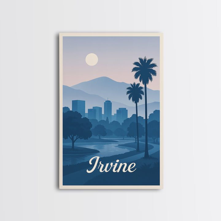 Irvine Travel Poster, Canvas Print, Mid Century City Wall Art, Irvine Travel Art, Vintage City Poster, Mid Century Wall Art, Travel Print
