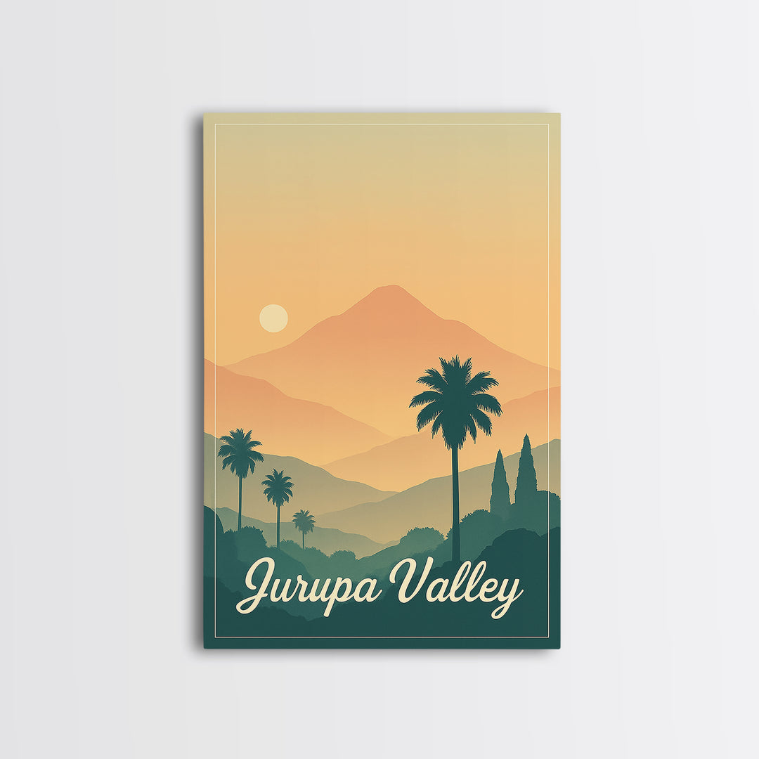 Jurupa Valley California Travel Poster, Canvas Print, Mid Century City Wall Art, Jurupa Valley Poster Print, Wall Decor, Travel Posters
