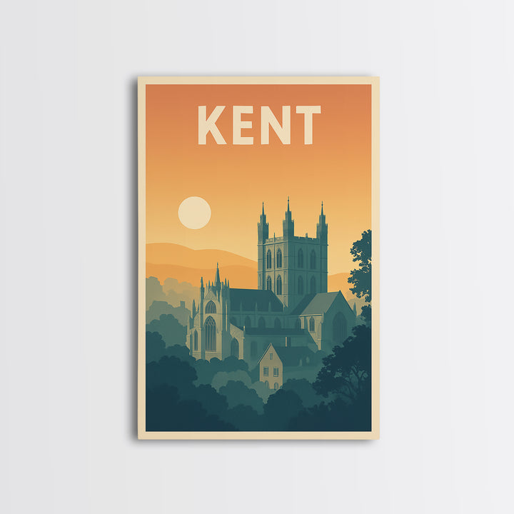 Kent Travel Poster, Canvas Print, Classic Travel Poster Art, Kent Travel Art, Travel Poster Set, Retro Travel Print, Travel Wall Art
