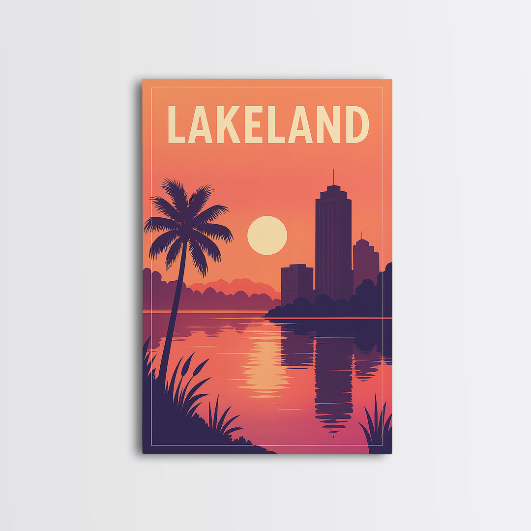 Lakeland Travel Poster, Canvas Print, Vintage Travel Poster Art, Lakeland Poster Print, City Art Print, City Travel Prints, Travel Gift