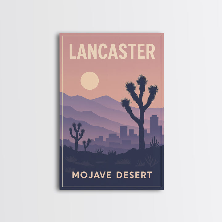 Lancaster California Travel Poster, Canvas Print, Classic Travel Poster Art, Lancaster Wall Art, Wall Decor, City Art Print, Travel Wall Art