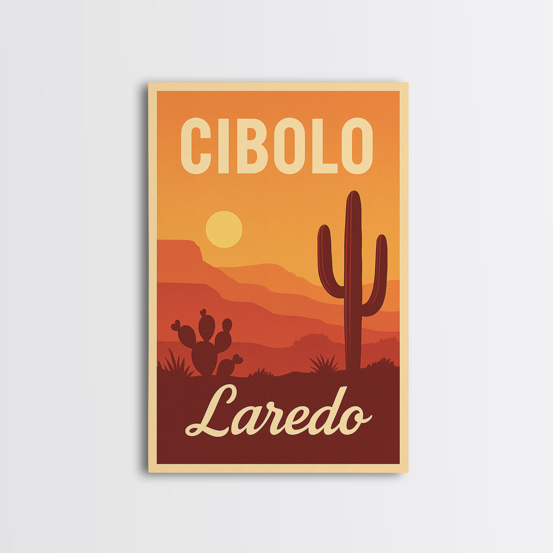 Laredo Texas Travel Poster, Canvas Print, Mid Century City Wall Art, Laredo Poster Print, City Art Print, Fine Art Print, Vintage Print