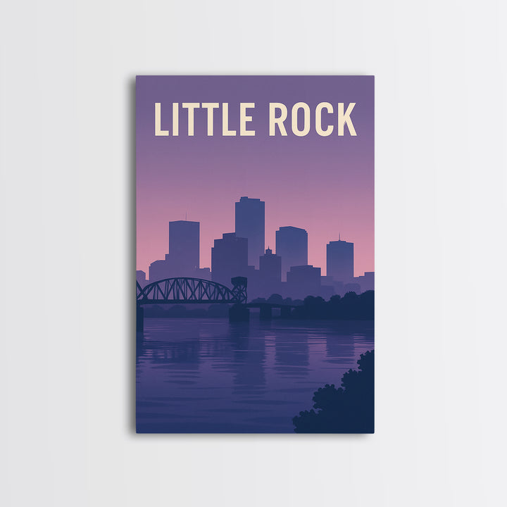 Little Rock Travel Poster, Canvas Print, Vintage Travel Poster Art, Little Rock Poster Print, City Travel Prints, Travel Poster Art