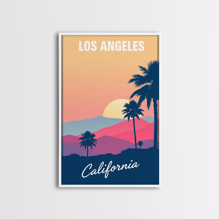 Los Angeles California Travel Poster, Canvas Print, Mid Century City Wall Art, Los Angeles Travel Art, Art Print, Vintage City Art, Wall Art