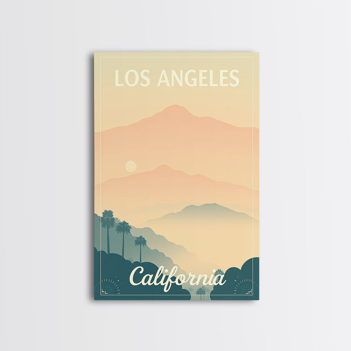 Los Angeles Travel Poster, Canvas Print, Classic Travel Poster Art, Los Angeles Travel Art, Modern Wall Decor, Gift For Travelers