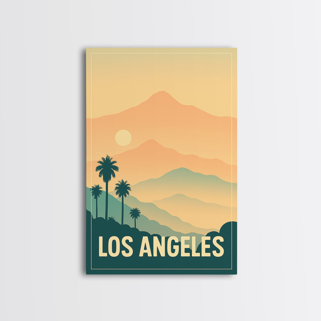 Los Angeles Travel Poster, Canvas Print, Classic Travel Poster Art, Los Angeles Art Print, Travel Art Print, Travel Wall Art, Home Decor
