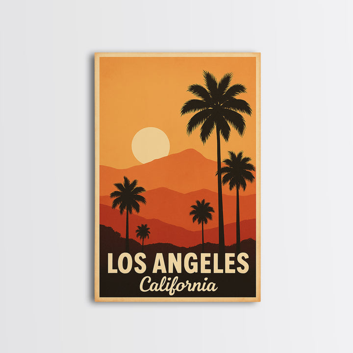 Los Angeles Travel Poster, Canvas Print, Mid Century City Wall Art, Los Angeles City Art, Retro Travel Print, Fine Art Print, Wall Art