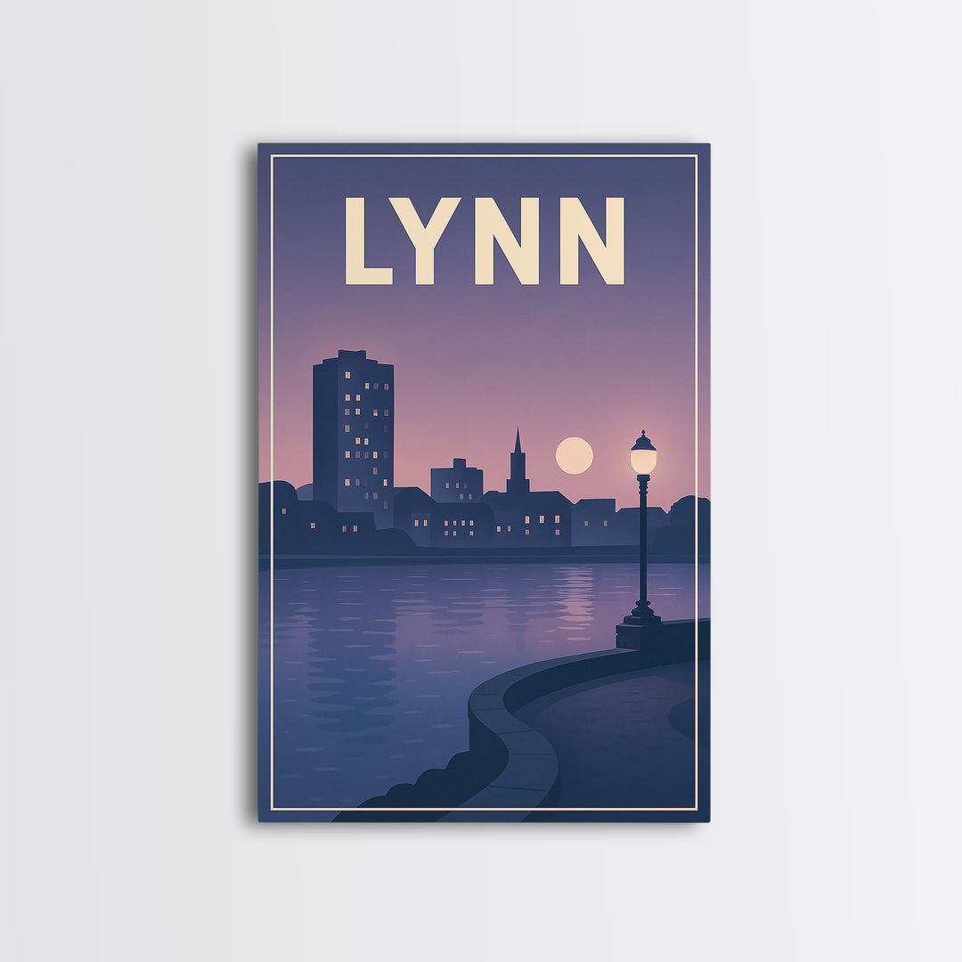 Lynn Travel Poster, Canvas Print, Mid Century City Wall Art, Lynn Poster Print, City Art Print, Vintage Travel Print, Travel Art Print