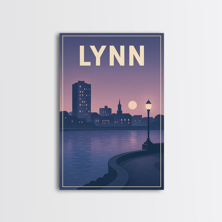 Lynn Travel Poster, Canvas Print, Mid Century City Wall Art, Lynn Poster Print, City Art Print, Vintage Travel Print, Travel Art Print