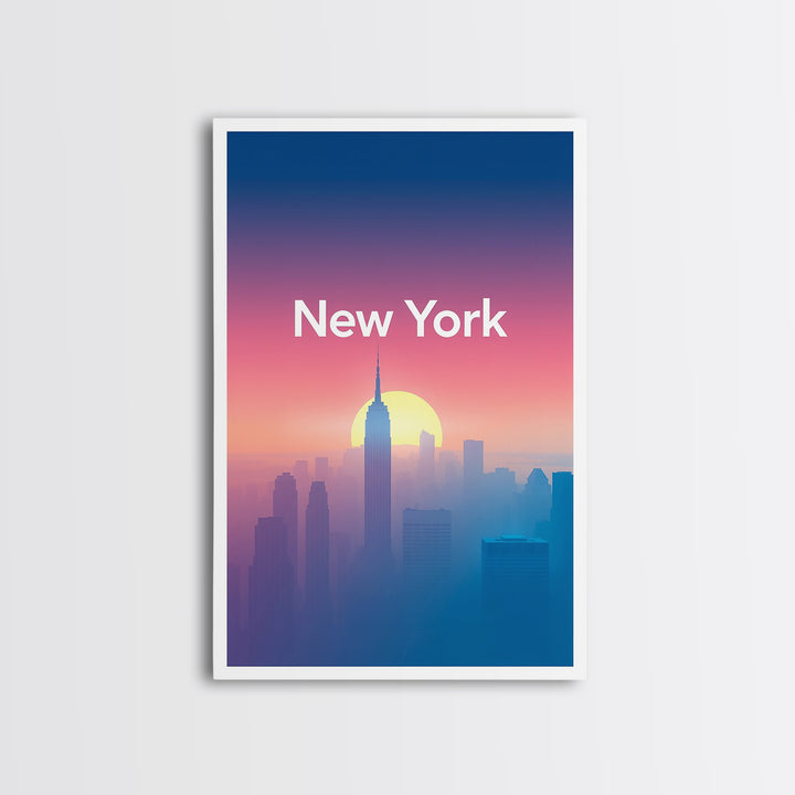 New York Travel Poster, Canvas Print, Mid Century City Wall Art, New York Wall Art, Travel Poster Set, Retro Travel Print, Wanderlust Decor