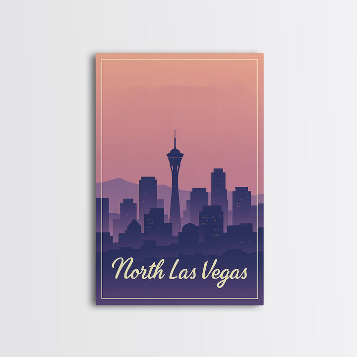 North Las Vegas Travel Poster, Canvas Print, Classic Travel Poster Art, North Las Vegas Art Print, Vintage City Poster, Travel Art Print