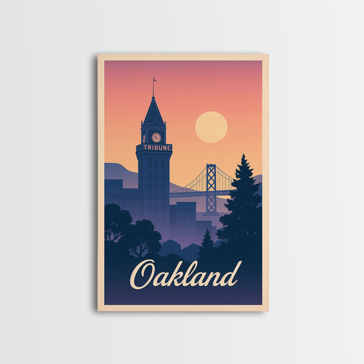 Oakland Travel Poster, Canvas Print, Classic Travel Poster Art, Oakland Poster Print, Travel Poster Set, Retro Travel Print, Retro Poster