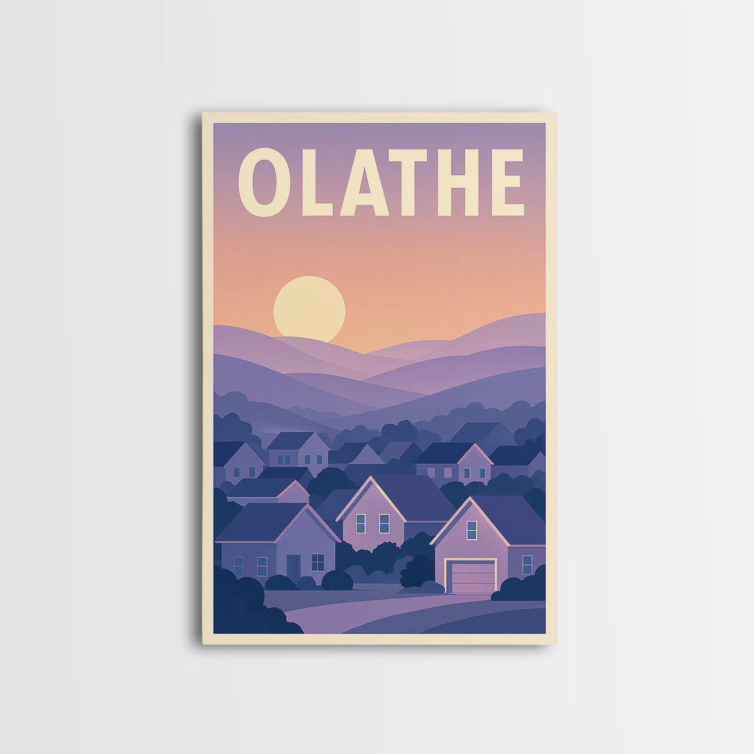 Olathe Kansas Travel Poster, Canvas Print, Vintage Poster Art, Olathe Art Print, Fine Art Print, City Travel Prints, Vintage Travel Art