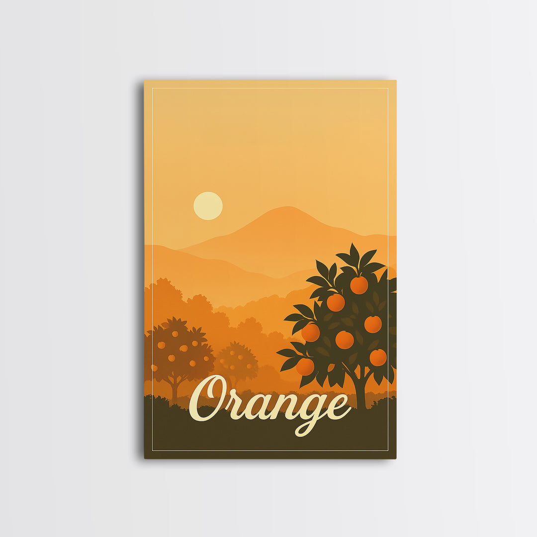 Orange California Travel Poster, Canvas Print, Mid Century City Wall Art, Orange City Art, Wall Art, Eclectic Wall Decor, Wall Art