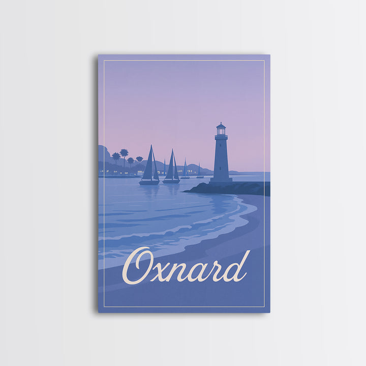 Oxnard Travel Poster, Canvas Print, Mid Century City Wall Art, Oxnard City Art, Travel Wall Art, Travel Poster Set, Wanderlust Decor