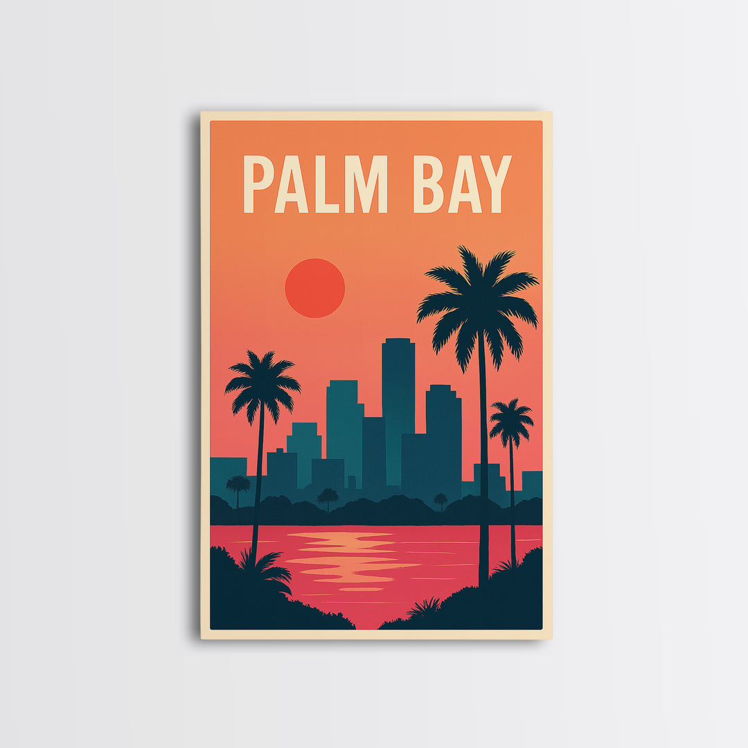 Palm Bay Travel Poster, Canvas Print, Classic Travel Poster Art, Palm Bay Wall Art, Gift For Travelers, Vintage Travel Print, Poster Art