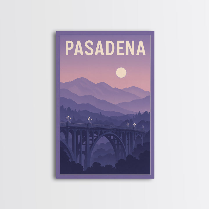 Pasadena California Travel Poster, Canvas Print, Mid Century City Wall Art, Pasadena City Art, Travel Print, Vintage City Poster, Wall Art