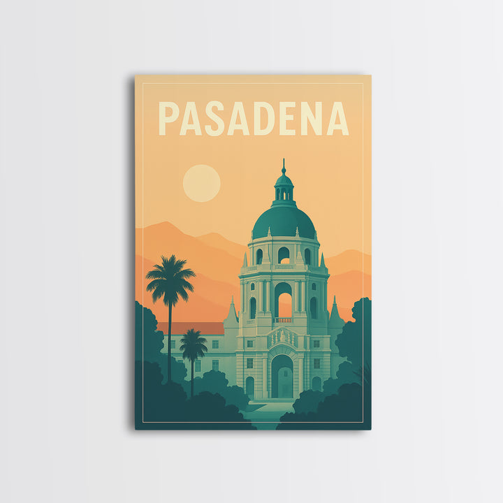 Pasadena Travel Poster, Canvas Print, Mid Century City Wall Art, Pasadena Poster Print, Travel Poster Art, Mid Century Wall Art