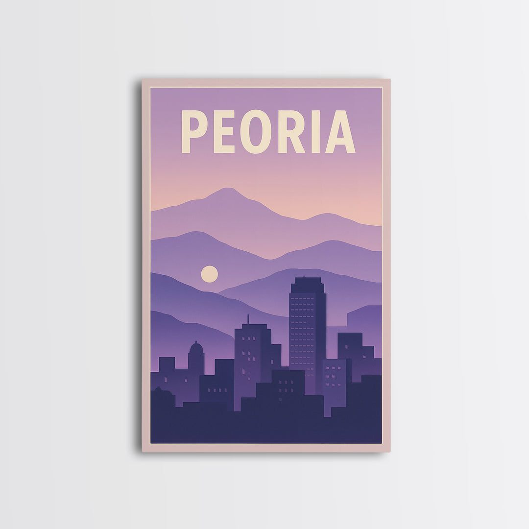 Peoria Arizona Travel Poster, Canvas Print, Vintage Travel Poster Art, Peoria Poster Print, Travel Art Print, Wall Art, Poster Art