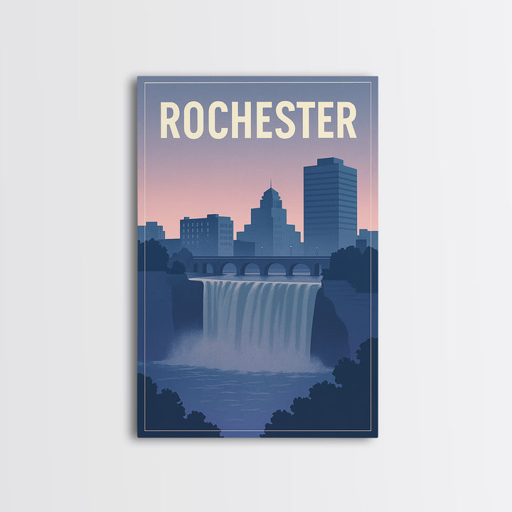 Rochester New York Travel Poster, Canvas Print, Mid Century City Wall Art, Rochester Wall Art, Vintage City Poster, Vintage Travel Art