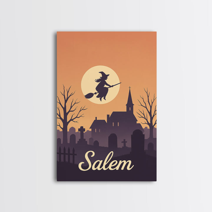 Salem Oregon Travel Poster, Framed Canvas Print, Classic Travel Poster Art, Salem Art Print, Mid Century Wall Art, Vintage City Poster