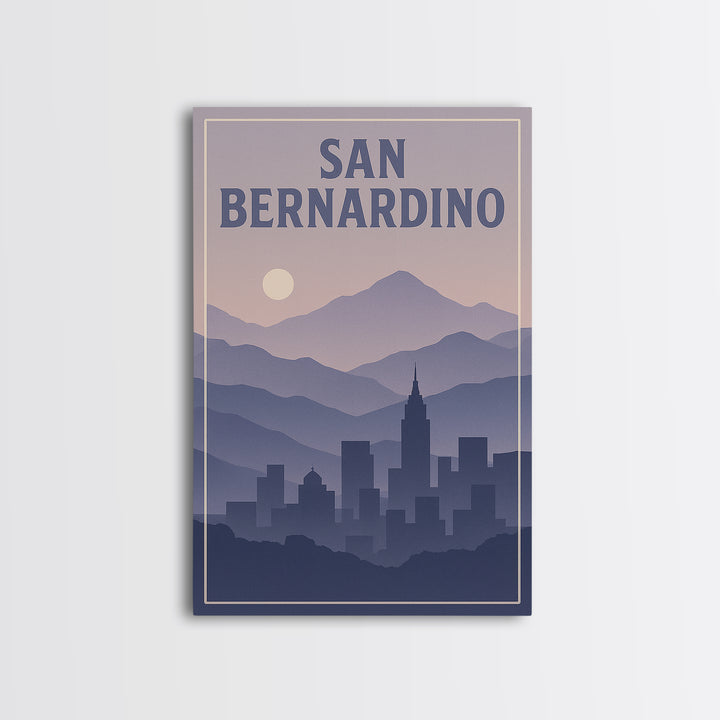San Bernardino California Travel Poster, Canvas Print, Mid Century City Wall Art, San Bernardino Travel Art, Modern Wall Decor, Wall Art