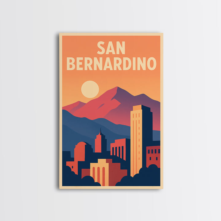 San Bernardino Travel Poster, Canvas Print, Classic Travel Poster Art, San Bernardino Poster Print, Travel Poster Art, Wanderlust Decor