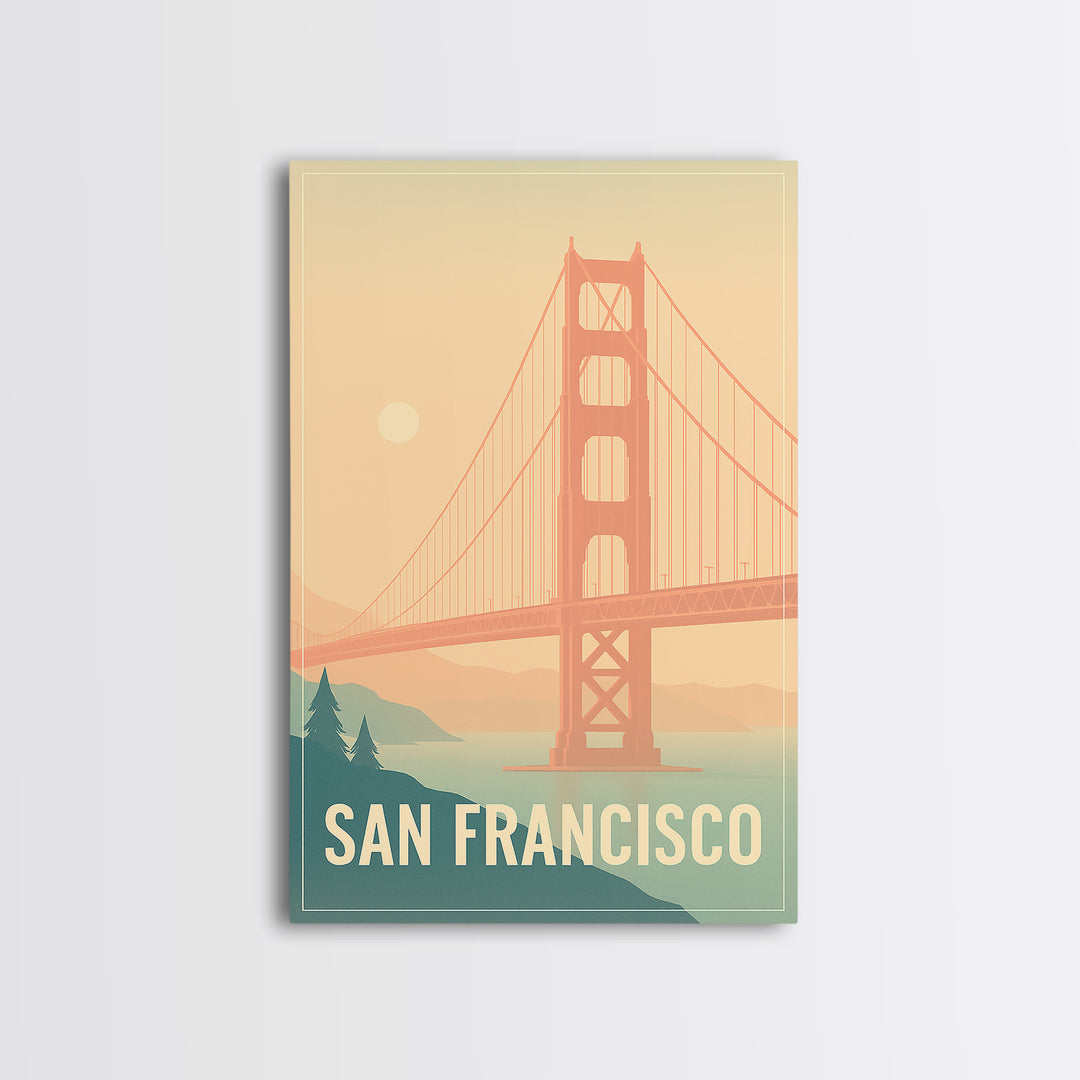 San Francisco Travel Poster, Canvas Print, Vintage Travel Poster Art, San Francisco Travel Art, City Art Print, Travel Wall Art