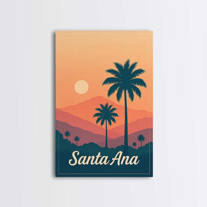 Santa Ana California Travel Poster, Canvas Print, Vintage Poster Art, Santa Ana City Art, Gift For Travelers, Vintage City Art, Art Print