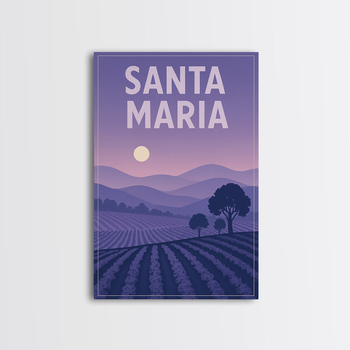 Santa Maria California Travel Poster, Canvas Print, Mid Century City Wall Art, Santa Maria Travel Art, City Illustration, Wall Decor