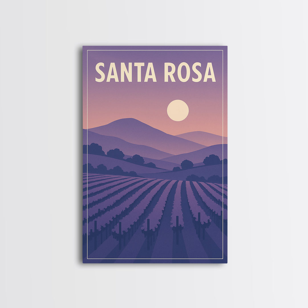 Santa Rosa California Travel Poster, Canvas Print, Classic Poster Art, Santa Rosa Poster Print, Vintage City Poster, Travel Poster Set
