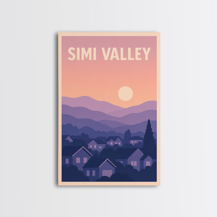 Simi Valley California Travel Poster, Canvas Print, Mid Century City Wall Art, Simi Valley Wall Art, City Art Print, Poster Art, Travel Gift