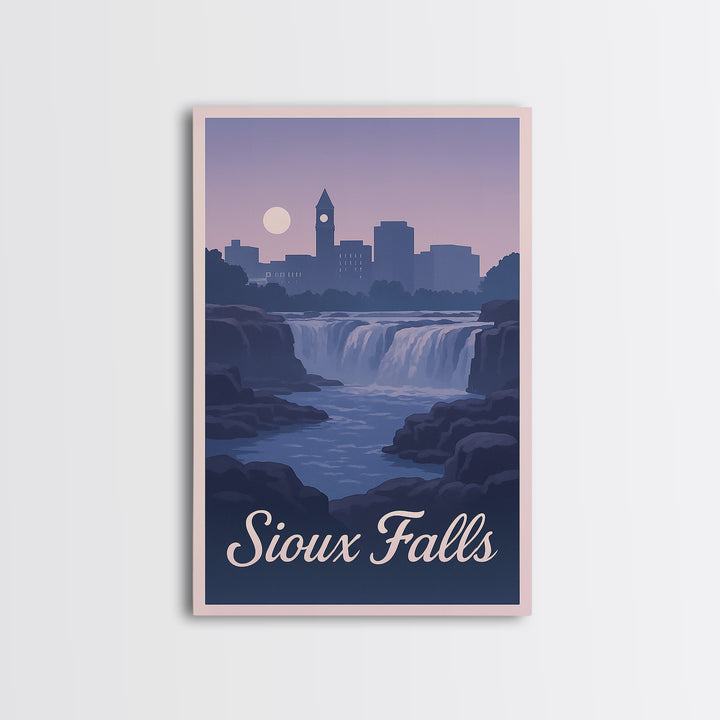 Sioux Falls South Dakota Travel Poster, Canvas Print, Classic Travel Poster Art, Sioux Falls Wall Art, Vintage City Poster, Travel Wall Art