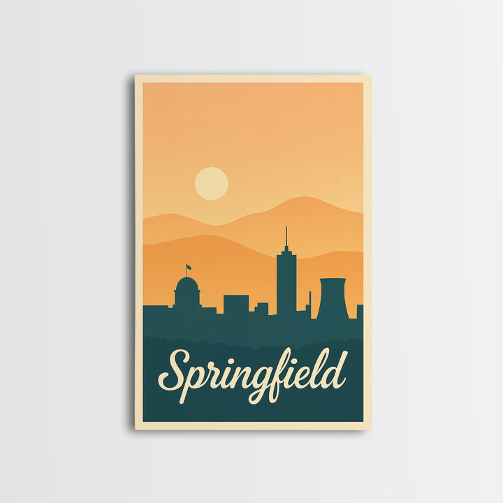 Springfield Missouri Travel Poster, Framed Canvas Print, Vintage Travel Poster Art, Springfield Wall Art, Gift For Travelers, Fine Art Print