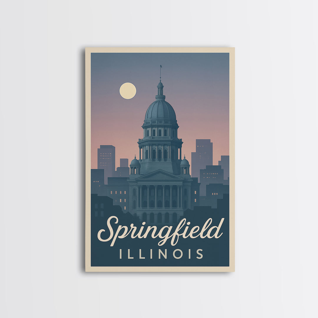 Springfield Travel Poster, Canvas Print, Classic Travel Poster Art, Springfield City Art, Mid Century Wall Art, Fine Art Print