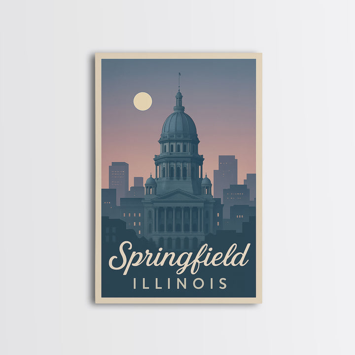 Springfield Travel Poster, Canvas Print, Classic Travel Poster Art, Springfield City Art, Mid Century Wall Art, Fine Art Print