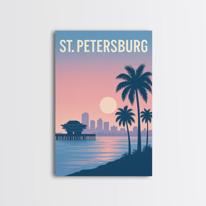 St Petersburg Florida Travel Poster, Canvas Print, Mid Century City Wall Art, St Petersburg Art Print, City Travel Prints, Travel Print