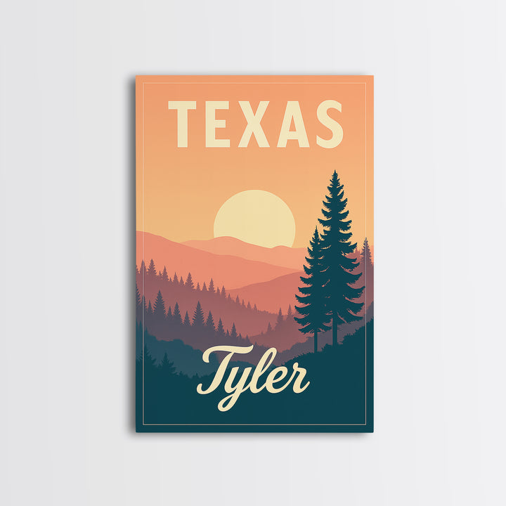 Tyler Texas Travel Poster, Canvas Print, Vintage Poster Art, Tyler Wall Art, Mid Century Wall Art, Vintage City Art, Vintage Travel Art