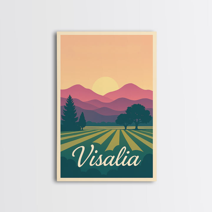 Visalia California Travel Poster, Canvas Print, Vintage Poster Art, Visalia Travel Art, Travel Poster Set, Travel Art Print, Fine Art Print