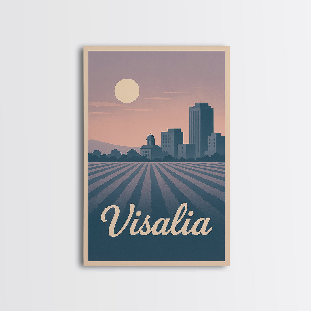 Visalia Travel Poster, Canvas Print, Classic Travel Poster Art, Visalia Art Print, Living Room Wall Art, Home Office Decor, Landscape Art