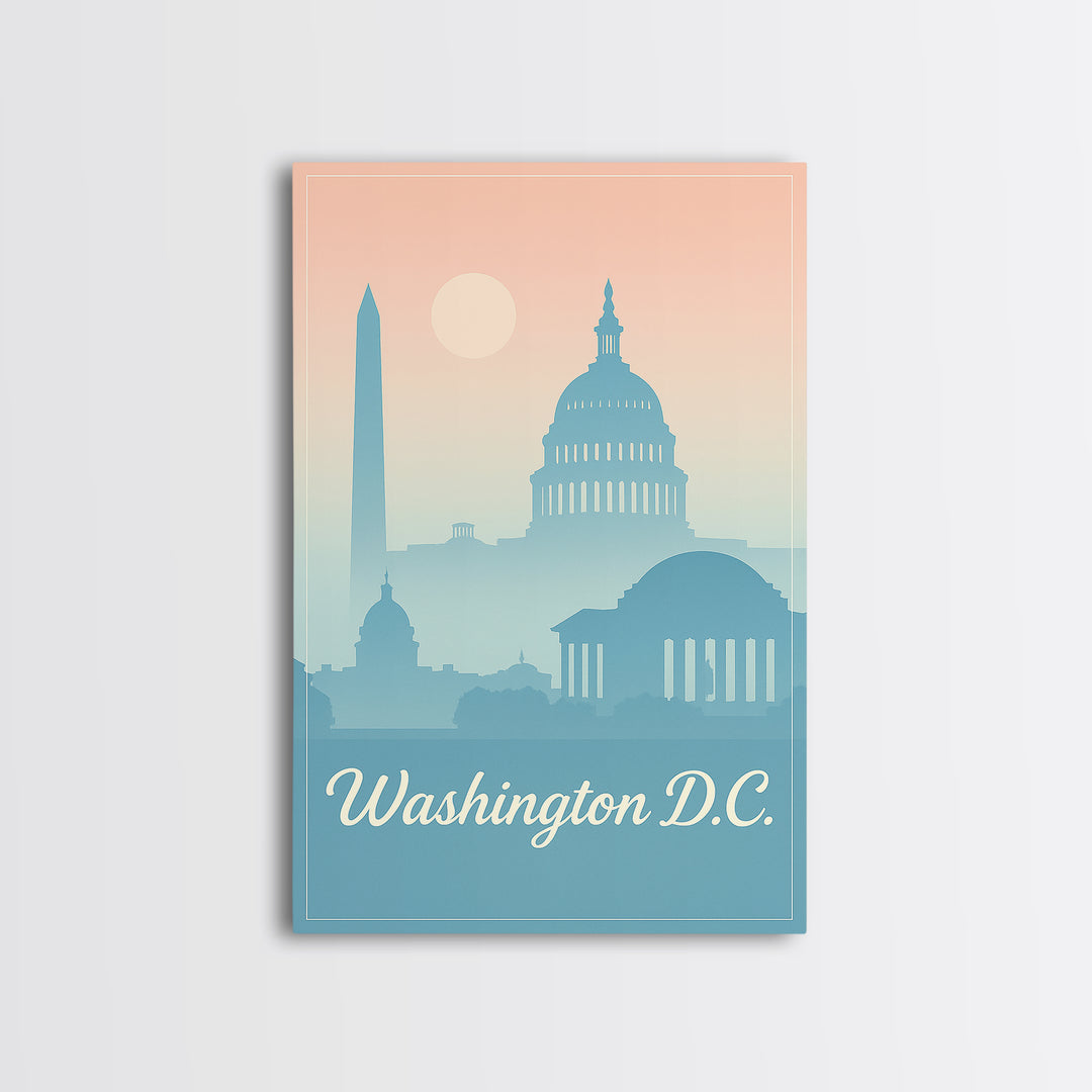 Washington DC Travel Poster, Canvas Print, Classic Travel Poster Art, Washington Travel Art, Travel Art Print, Living Room Wall Art