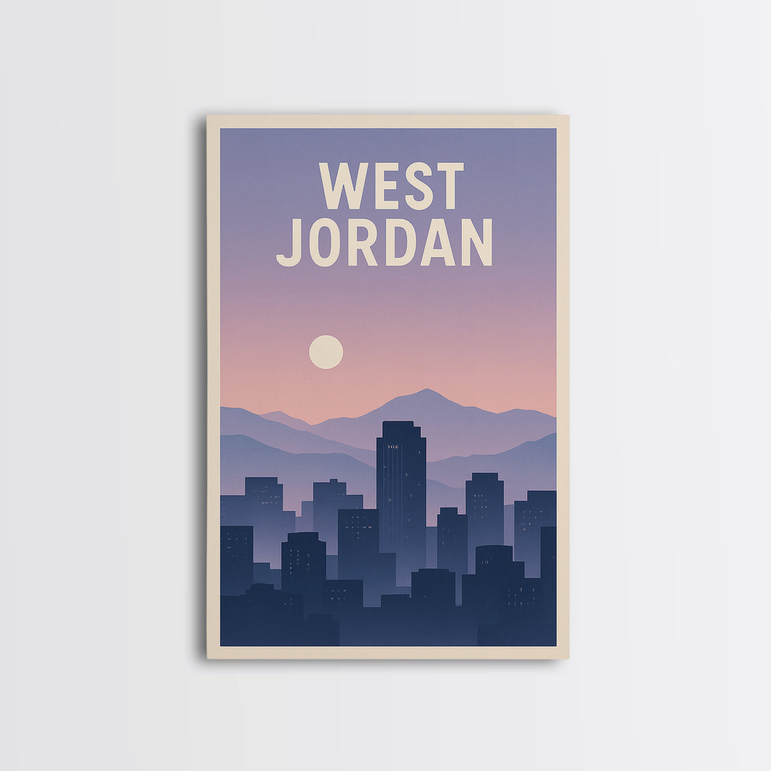 West Jordan Utah Travel Poster, Canvas Print, Vintage Travel Poster Art, West Jordan Travel Art, Travel Art Print, Travel Poster Art