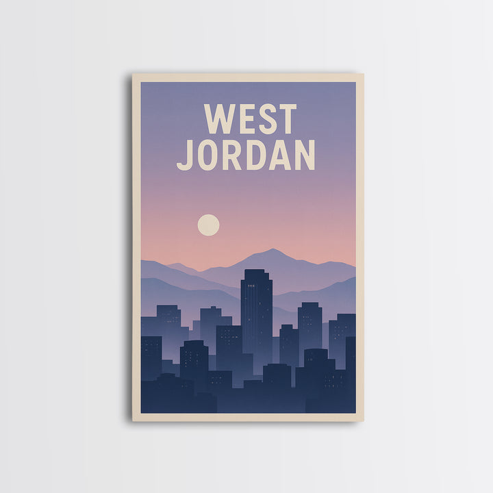 West Jordan Utah Travel Poster, Canvas Print, Vintage Travel Poster Art, West Jordan Travel Art, Travel Art Print, Travel Poster Art