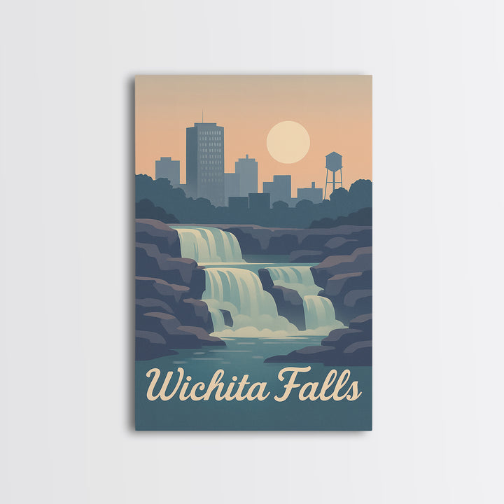 Wichita Falls Travel Poster, Canvas Print, Classic Travel Poster Art, Wichita Falls Art Print, Travel Poster Art, Travel Wall Decor