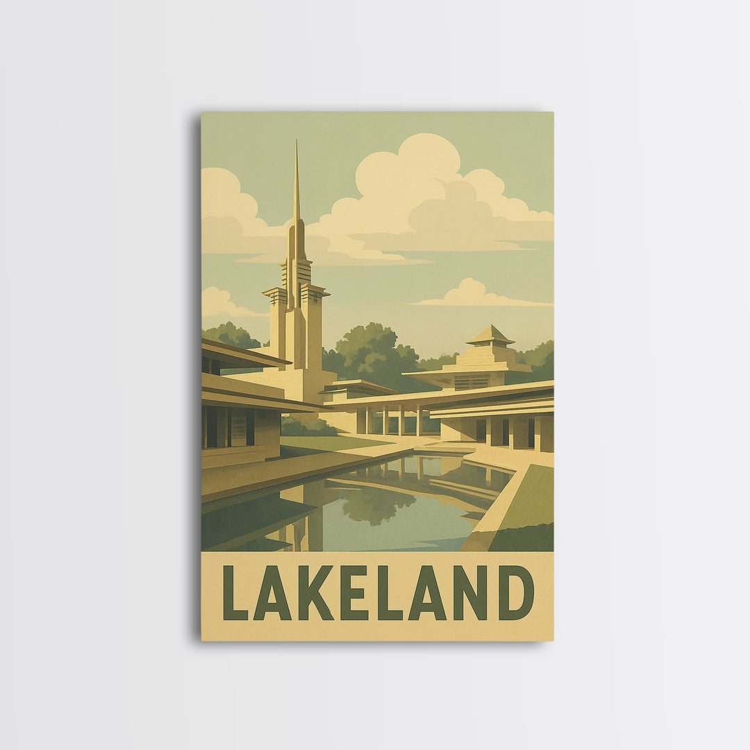 Lakeland Florida Travel Poster, Canvas Print, Old School Travel Poster, Lakeland Poster Print, Office Decor, Travel Art Print, Poster Print